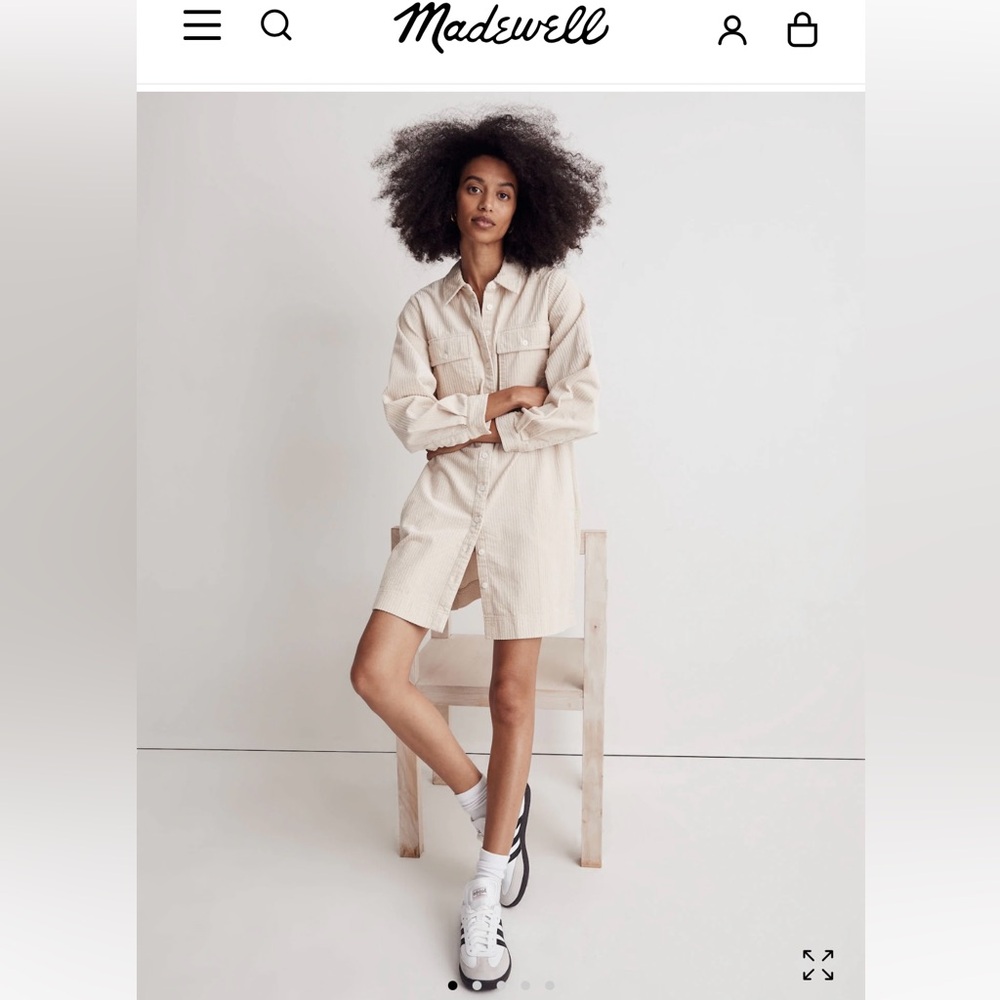 MADEWELL Corduroy Minidress Moon Harvest Color (sold out online) Size M